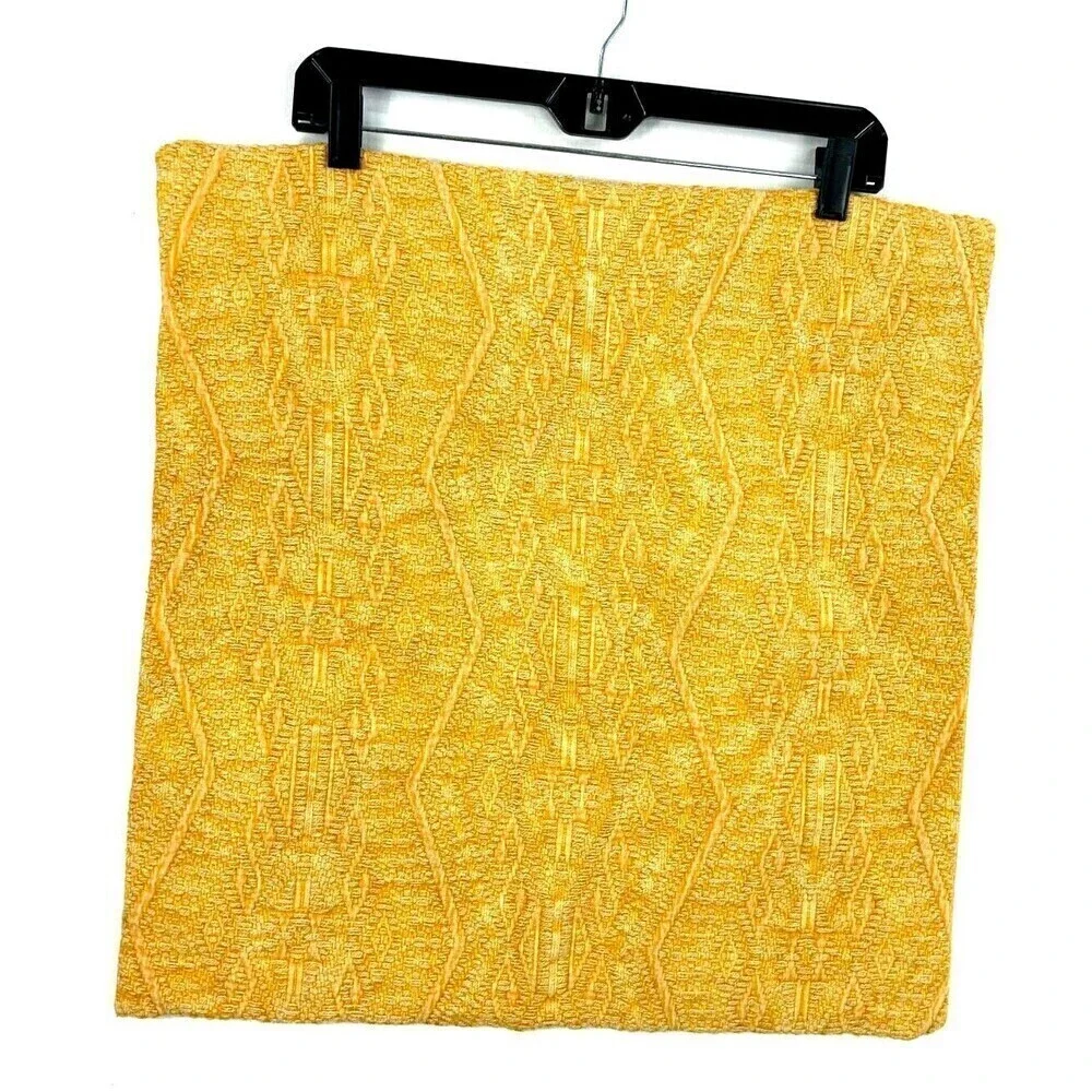 Pier One Cotton Throw Pillow Covers Yellow 20 x 20 Boho Embroidered Set‎ Of 2 U4
